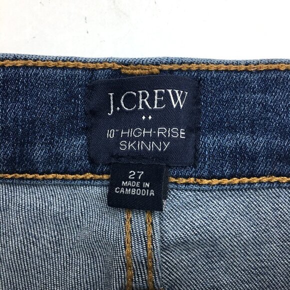 J. Crew Women's Jeans 10" High Rise Skinny Button Fly size 27 length 27" - Picture 3 of 10